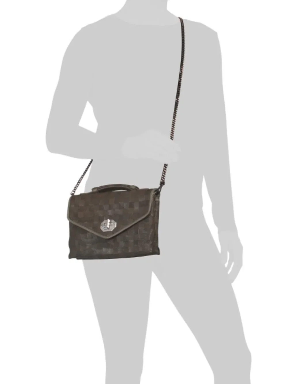 FALOR Made In Italy Leather Woven Small Satchel